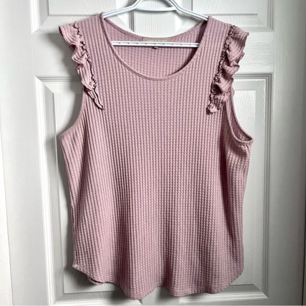 3/25$💥 Chloe & Jasmine top pink Women XL shirt cami tank sleeveless ruffled